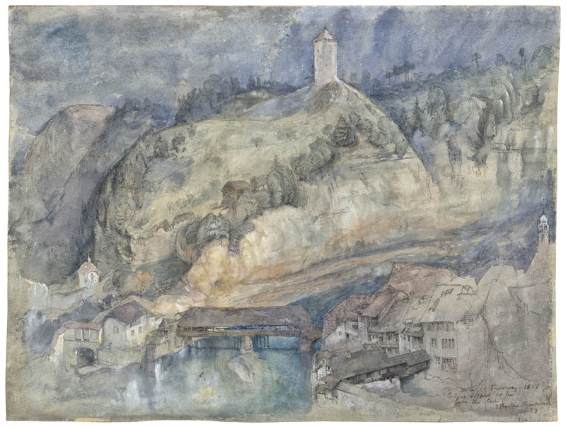 John Ruskin  View of Fribourg 1858    Credit: Private collection