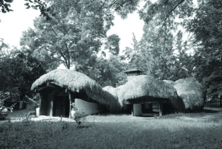 Bordei din Castranova, jud. Dolj (Romanați), a doua jumătate a sec. al XIX-lea, Muzeul Satului, București |
Half-buried house from Castranova, Dolj County, (Romanați), second half 19th C., Village Museum, București