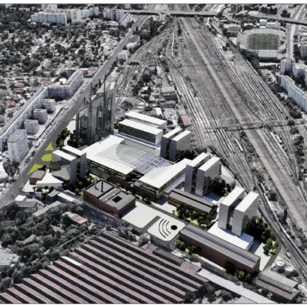Propunere Master Plan, varianta II - perspectivă aeriană nord, iunie 2017