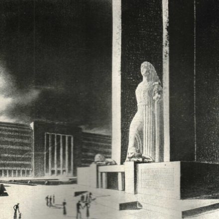 Al. Zamphiropol, Al. Hempel: proiect nr. 8 - perspectivă
Sursa: „Arhitectura”, nr. 7, 1936